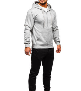 Venta al por mayor Hombres Impreso Chándal Cremallera Sudadera con capucha Pantalones Diseño personalizado Fitness Set 100% Algodón Invierno Deportivo - Product Image 3