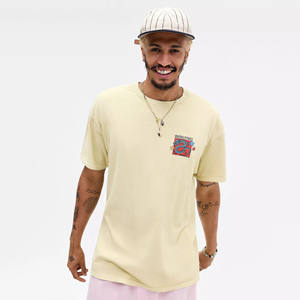 Camiseta de Hombre de Algodón 100%, de Alta Calidad, con Estampado en Relieve Personalizado, Hombros Caídos, Estilo Vintage, Gruesa - Product Image 1