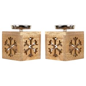 Portavelas Navideño de Madera con Diseño Festivo para Decoración del Hogar, Uso en Fiestas, Exhibición en Estantes y Opción de Regalo, Venta al por Mayor desde India - Product Image 4