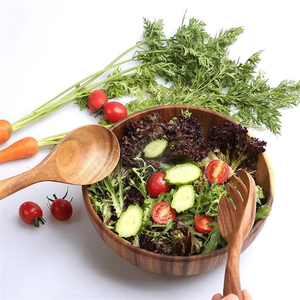 High Quality Customizable Acacia <b>Wood</b> Eco-Friendly Polished Surface Certified Lightweight <b>Salad</b> <b>Bowl</b> Classic Handmade MULTI - Product Image 6