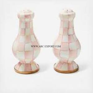 En acier inoxydable poli miroir décoration de table sel et poivre avec base en bois ensemble de 2 ustensiles de cuisine en argent métallique - Product Image 2