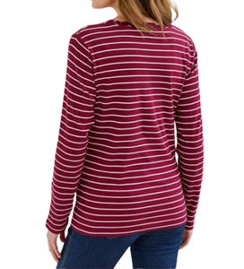 Vente en gros T-shirt tricoté à manches longues et col en V pour femmes grande taille 100% coton respirant séchage rapide broderie de logo personnalisé - Product Image 4