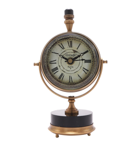 Ak Brass Décor de table esthétique de simplicité chic avec une horloge contemporaine en métal Ambiance rougeoyante améliorant la décoration intérieure - Product Image 1