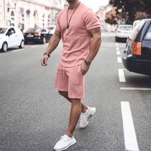 T-shirts ensemble court sweat 2 pièces ensemble t-shirt et short pour homme surdimensionné lavé 100% coton t-shirt pour homme pour homme vente en gros - Product Image 5