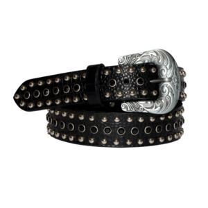Italian Genuine Leather <b>Men</b> s <b>Studded</b> <b>Belt</b> 30mm Raised Studs Nickel Free Brass Roller Buckle Multi Colors at Wholesale Price - Product Image 1