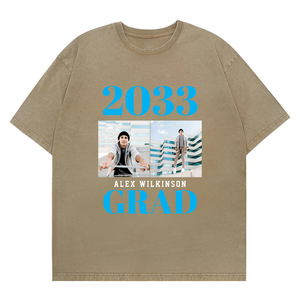 <span class=keywords><strong>Tipografia</strong></span> moderna personalizzata 2 foto di laurea maschile per Polo t-shirt in blu - Product Image 3