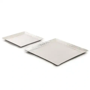 Lot de 2 plateaux de service en métal à haute qualité en aluminium d'aspect personnalisé pour plateau de fournitures pour hôtels et restaurants - Product Image 3