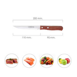 Coltello Multiuso Montana, Lama Liscia, Acciaio Inossidabile, 11 cm, Manico in Legno (Confezione Blister da 3) - Product Image 2