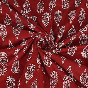 Maroon Plant Floral Print Cotton Twin & King <b>Bedspread</b> for Home & Hotels (SHKR1020) - Product Image 5