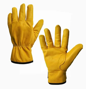 Men Work <b>Gloves</b> Soft Cowhide <b>Driver</b> Hunting Driving Farm Garden Welding <b>Driver</b> <b>Glove</b> - Product Image 2