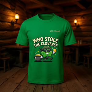 T-Shirt Unisex Personalizzata per San Patrizio, Club dei Scherzi, Grafica Leprechaun, Divertente Quadrifoglio Irlandese Verde, Personalizzabile Promozionale - Product Image 3