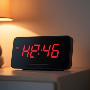 Digital <b>LED</b> Alarm <b>Clock</b> for Home-Modern Design Snooze Function Plastic Black - Product Image 3