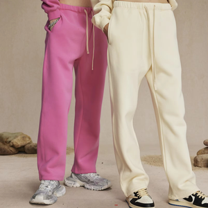 Pantalones deportivos de algodón con estampado de logotipo personalizado de gama alta para hombre, pantalones de jogging informales, pantalones de chándal grises rectos en blanco, ropa de calle - Product Image 2