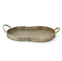 Plateau de service de mariage multifonctionnel en aluminium léger, fait main, durable, en forme de feuille, avec poignée au design moderne et très élégant