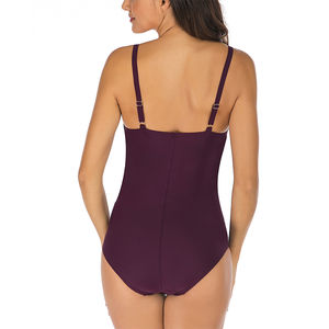 Traje de Baño de Una Pieza para Mujer, Nuevo, Verano, Push-Up con Aros, Color Rojo Sólido, Ropa de Playa - Product Image 5