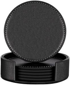 Sublimation personnalisée Café Thé Bière Tasse Tapis Sous-verres en cuir pour boissons Coussinets en cuir personnalisés Décoration de table pour restaurant - Product Image 4