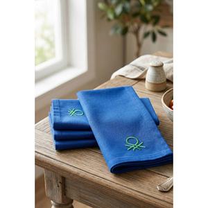 Be-28462-Bl 100% Coton 40*40 Cm Serviette Unie Lot de 4 Bleu - BLEU - Product Image 1