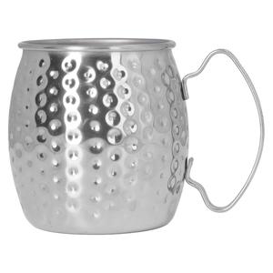 Top Seller Eco-Friendly Shiny Silver Moscow Mule Mug for Bars, Hammered Metal Drinkware with Handle for Restaurants & Hotels - Product Image 1