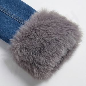 Veste en jean personnalisable pour femmes, couleur personnalisée, élégante, manches longues, grandes poches, blazer varsity, vêtement d'extérieur, streetwear décontracté - Product Image 6