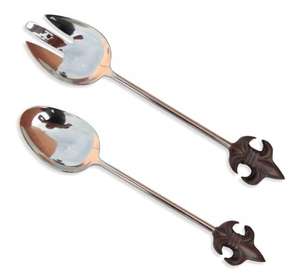 Couverts décoratifs de luxe en bois et résine, têtes en métal embossé, poignées élégantes, compatibles lave-vaisselle, pour les tables de fête modernes - Product Image 4