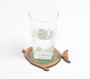 Posavasos de madera de acacia de resina epoxi de la mejor calidad, posavasos de madera hecho a mano para beber té, forma de tortuga Meena work - Product Image 4