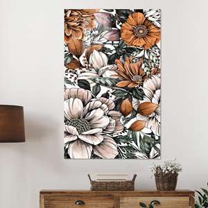 Lienzo Impreso: Elegante Arte Floral en Degradado para Pared, Decoración Rústica, Vidrio - Product Image 1