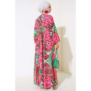 Robe à col chauve-souris Fuchsia Vert - Product Image 1
