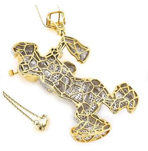 Colgante de dibujos animados para hombre de moissanita real de corte redondo de 2Ct chapado en oro amarillo de 14K - Product Image 3