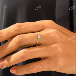 Meilleure vente Bague de mariage en or massif 18 carats certifiée minuscule diamant contour 5 pierres empilable pour femme - Product Image 4