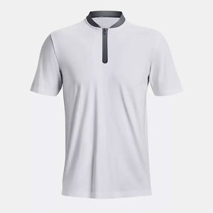 เสื้อกอล์ฟผู้ชายปี 2023 สำหรับงาน OEM ผ้าระบายอากาศ แห้งเร็ว ผลิตจากผ้าฝ้าย/ใยไผ่ แบบซิปครึ่งตัว น้ำหนัก 220 กรัม ผ้าถัก - Product Image 1