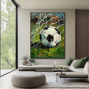 Regali per Tifosi di Calcio, Dipinto Impressionista su Tela Dipinto a Mano, Arte Murale Moderna di Calcio per Appassionati - Product Image 3