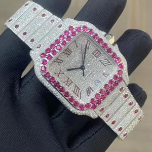 Reloj de Diseño Moderno con Diamantes VVS Personalizado Estilo Hip Hop, Caja de Acero Inoxidable, Cristal de Zafiro, Regalo Elegante para Hombre - Product Image 2