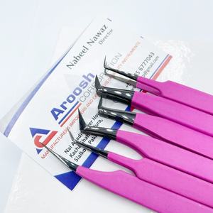 Vente en gros de pinces à épiler pour extension de cils en acier inoxydable Pointe plasma noire Pointe en fibre violette avec logo personnalisé Produit durable - Product Image 3