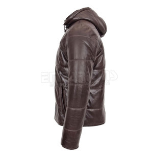 New Design Men Puffer <b>Leather</b> Jacket Custom High Quality Custom <b>Leather</b> Puffer Jacket For Men - Product Image 6