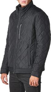 Men's Quilted Lightweight Jacket TBF-144 Zip Front Stand Collar Outerwear with Chest and Side Pockets - Product Image 2