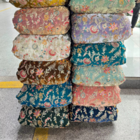 Tela Fendy Suave al Tacto, Transpirable, Bordada con Cuentas Florales, Accesorios para Vestidos de Novia, Tela No Tejida de Lujo para Niños