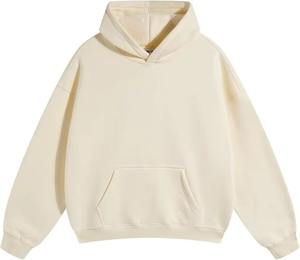 Sweat à capuche oversize pour homme en coton 100% à motif uni avec poches Respirant et à séchage rapide Prêt pour l'hiver Personnalisable - Product Image 5