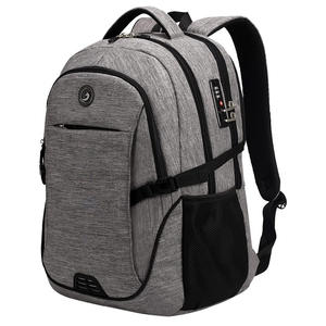Mochila gris unisex para ordenador portátil Logotipo de impresión personalizado cierre de cremallera impermeable Softback se adapta a un portátil de 16,3 pulgadas para uso comercial - Product Image 1