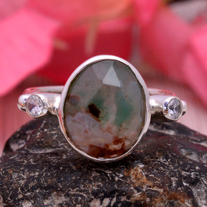 Regalo de Navidad Plata de Ley 925 Aquapraze 18x14mm Anillo de piedras preciosas ovalado desigual 4,27 GMS hecho a mano Anillo de dedo de plata de Ley 925 - Product Image 4