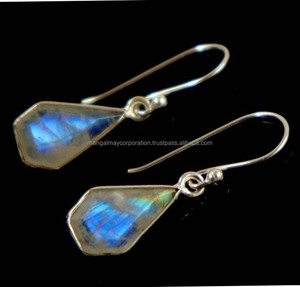 Delicate Design Carnelian & Turquoise Round & Square Gemstone 925 Silver Gold Plated Dangle Earring For Wedding Jewelry <b>Gift</b> - Product Image 3