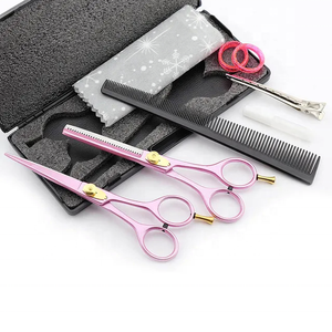 ชุดกรรไกรตัดผมสแตนเลสแบบมืออาชีพทำด้วยมือมีหลายสีเคลือบพลาสม่าสวยงาม - Product Image 6
