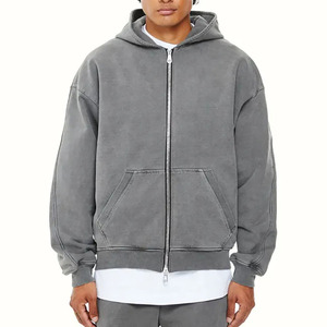 Sweat-shirts surdimensionnés écologiques avec fermeture éclair et doublure en tissu polaire épais, personnalisables avec logo, disponibles en plusieurs couleurs pour hommes et femmes - Product Image 2