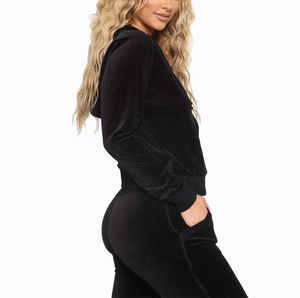 2023 hiver femmes survêtement épais polaire coton costume 2 pièces ensembles sweats à capuche sweat et survêtement pour femme velours ensemble - Product Image 4