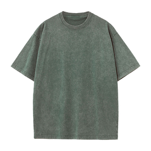 Camiseta de algodón negro lavado de gran tamaño de manga corta con etiqueta de logotipo personalizado High Puff Technique Streetwear Brand T-shirt para hombres - Product Image 3