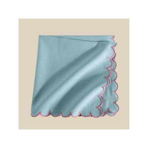 Serviettes en coton 240 fils/cm², texture douce, 16x16 pouces, motif de tissage festonné personnalisé, conçues pour les cafés, les hôtels et la vente en gros à forte demande - Product Image 1