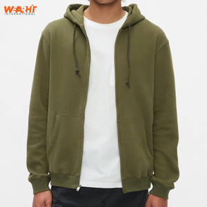 Unisex Basics 100% algodón cremallera completa sudadera 3D bordado Unisex Zip Hoodie Logo tamaño 6XL chaqueta de lana Lisa para invierno - Product Image 1