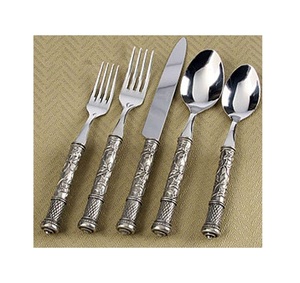 Gold Plated Cutlery <b>Set</b> Table Ware Cutlery <b>Set</b> Dinnerware Stainless Steel Simple Creative Gift Silver Customize OE - Product Image 1