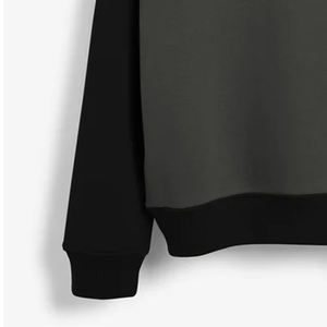 Sweat à capuche bicolore personnalisé pour femmes de qualité supérieure à manches longues style sport décontracté avec manches noires et corps gris pour l'hiver - Product Image 5