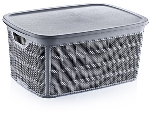 กล่องเก็บของอเนกประสงค์ทนทานแบบ18L พร้อมฝาปิดสำหรับตู้เสื้อผ้าสำนักงานที่บ้านห้องซักรีดการออกแบบให้ประหยัดพื้นที่ - Product Image 3