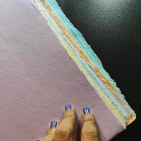 Lot de feuilles de papier coton pastel faites à la main, bord festonné, pour scrapbooking, fournitures de journalisation artisanale, taille personnalisable